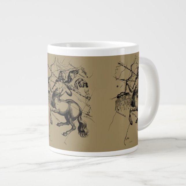 Sagittarius Constellation Map Engraving Hevelius Large Coffee Mug (Front Right)