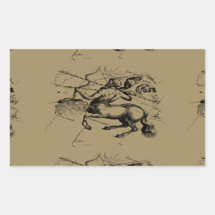 Sagittarius Constellation Map Engraving Hevelius Rectangular Sticker