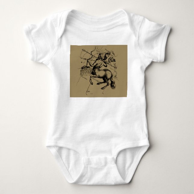 Sagittarius Constellation Map Hevelius 1690 Baby Bodysuit (Front)