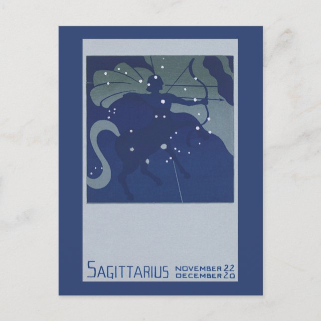 Sagittarius Constellation Vintage Zodiac Astrology Postcard (Front)