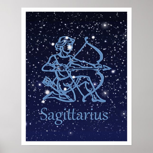 Sagittarius Constellation & Zodiac Sign with Stars (Front)