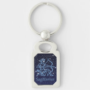 Sagittarius Constellation & Zodiac Sign with Stars Key Ring