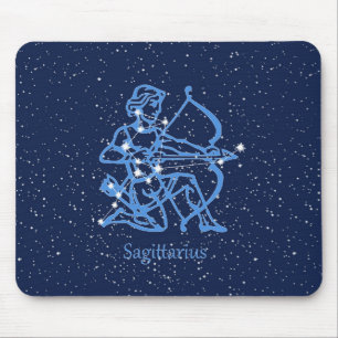 Sagittarius Constellation & Zodiac Sign with Stars Mouse Mat
