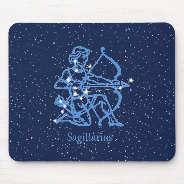 Sagittarius Constellation & Zodiac Sign with Stars Mouse Mat (Front)