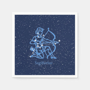 Sagittarius Constellation & Zodiac Sign with Stars Napkin