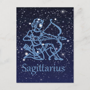 Sagittarius Constellation & Zodiac Sign with Stars Postcard