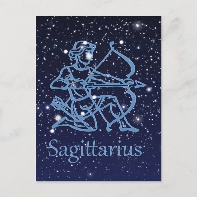 Sagittarius Constellation & Zodiac Sign with Stars Postcard (Front)
