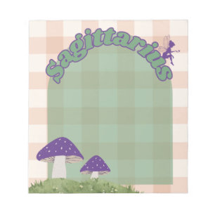Sagittarius Cottagecore Whimsical Fairy Mushroom Notepad