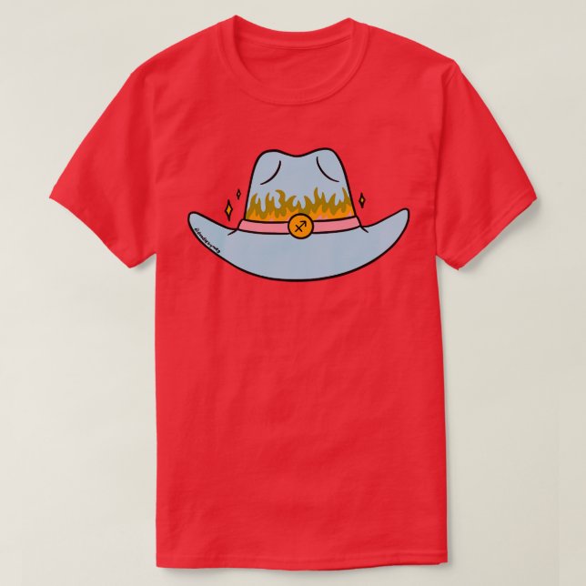 Sagittarius Cowboy Hat T-Shirt (Design Front)