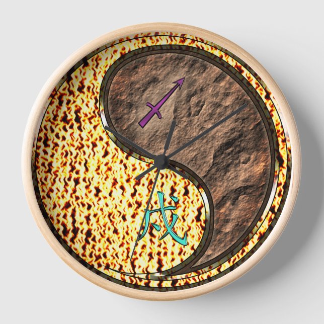 Sagittarius & Earth Dog Clock (Front)