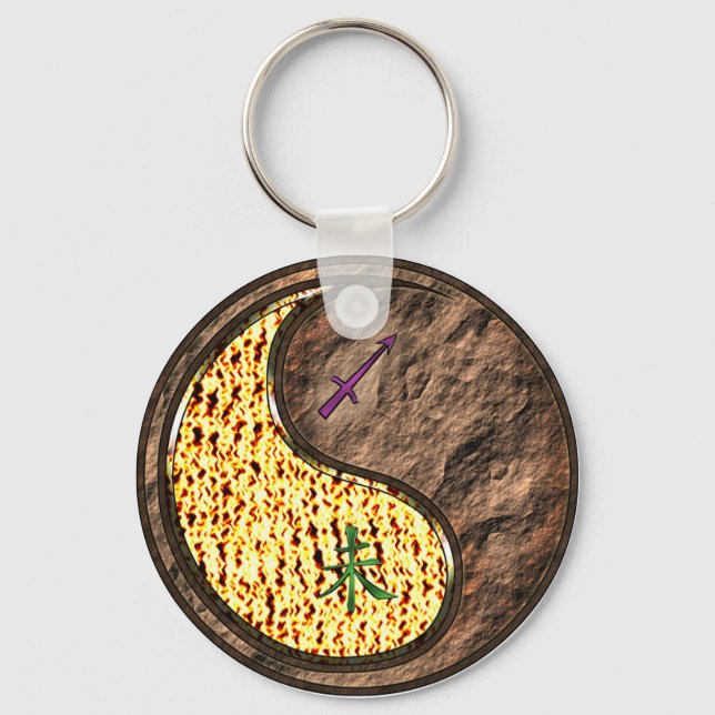Sagittarius & Earth Goat Key Ring (Front)