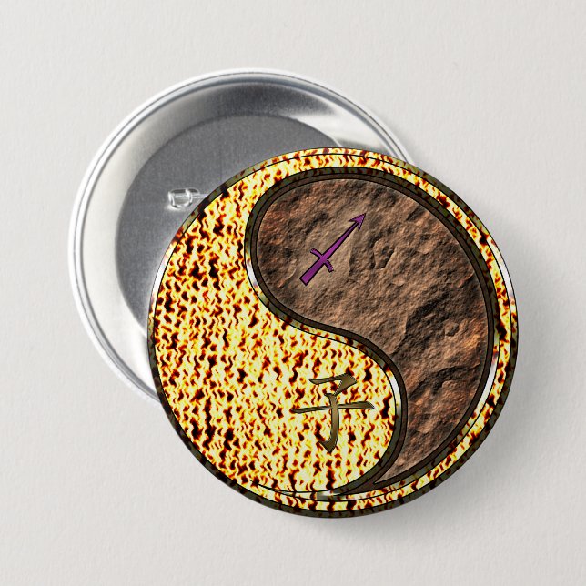 Sagittarius & Earth Rat 7.5 Cm Round Badge (Front & Back)