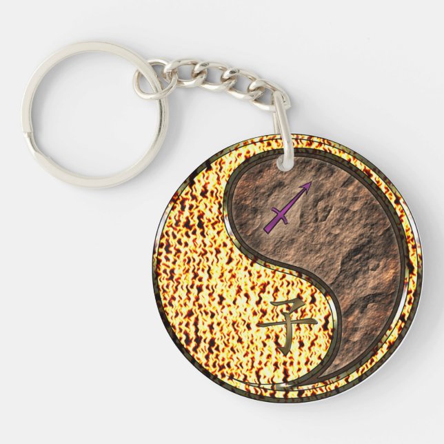 Sagittarius & Earth Rat Key Ring (Front)