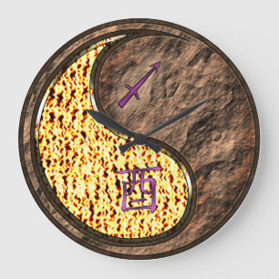 Sagittarius & Earth Rooster Large Clock
