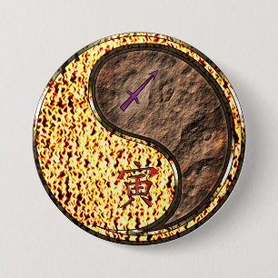 Sagittarius & Earth Tiger 7.5 Cm Round Badge