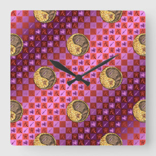Sagittarius & Earth Tiger Square Wall Clock