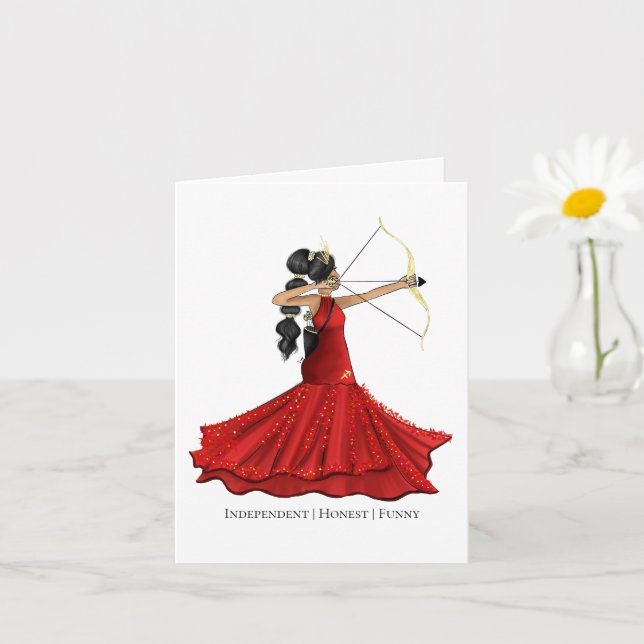 Sagittarius Female Goddess - Birthday Card (Small Plant)