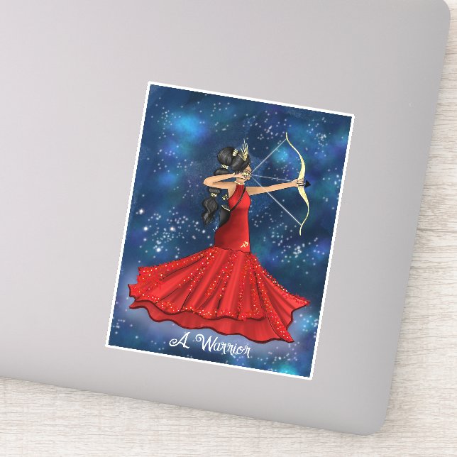 Sagittarius Female Goddess With Custom Text (Detail)