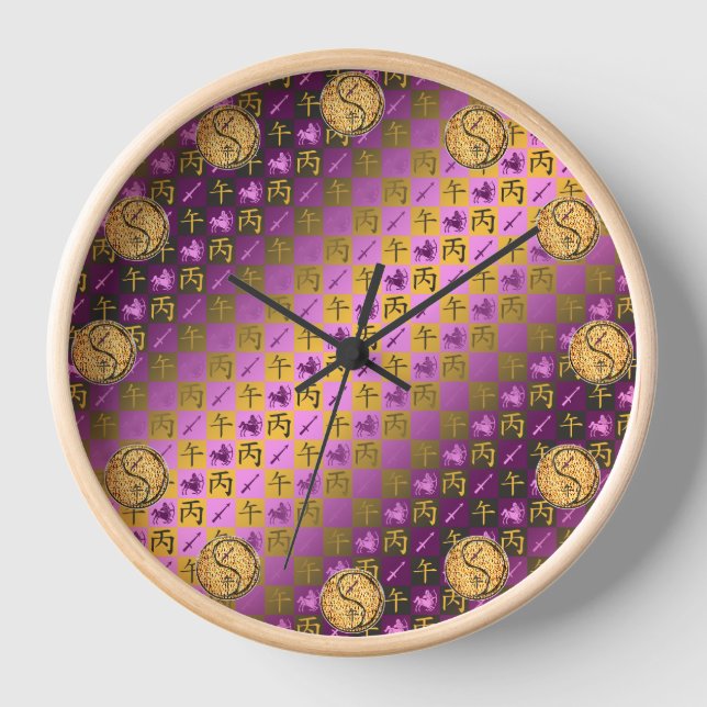 Sagittarius & Fire Horse Clock (Front)