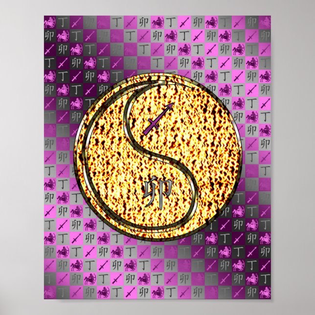 Sagittarius & Fire Rabbit Poster (Front)