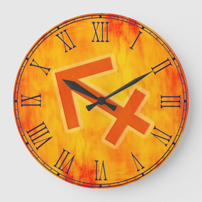 Sagittarius fire sign zodiac wall clock (Front)