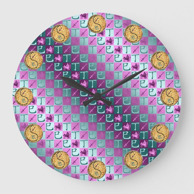 Sagittarius & Fire Snake Large Clock (Front)