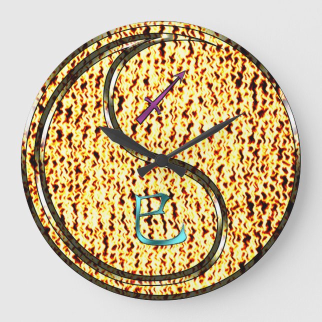 Sagittarius & Fire Snake Large Clock (Front)