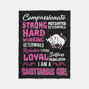 Sagittarius Girl Birthday Shirts Funny November Fleece Blanket