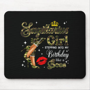 Sagittarius Girl Camouflage Black Woman Camo Heels Mouse Mat