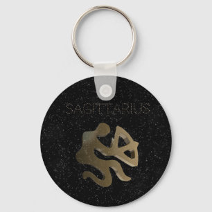 Sagittarius golden sign key ring