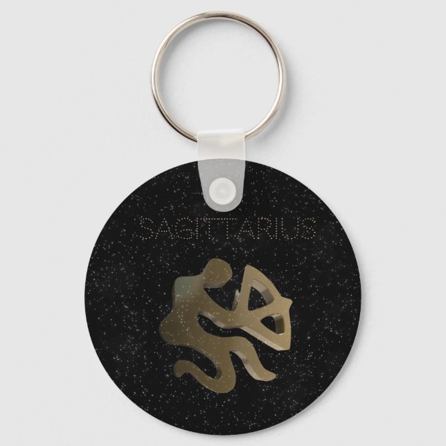 Sagittarius golden sign key ring (Front)