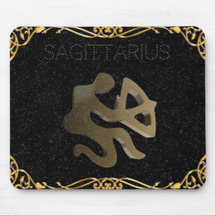 Sagittarius golden sign mouse mat
