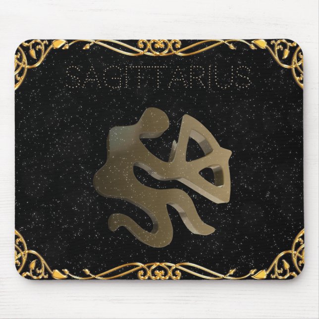 Sagittarius golden sign mouse mat (Front)