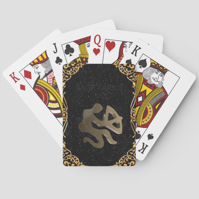 Sagittarius golden sign playing cards (Back)