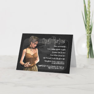 Sagittarius Gothic Zodiac Birthday Card