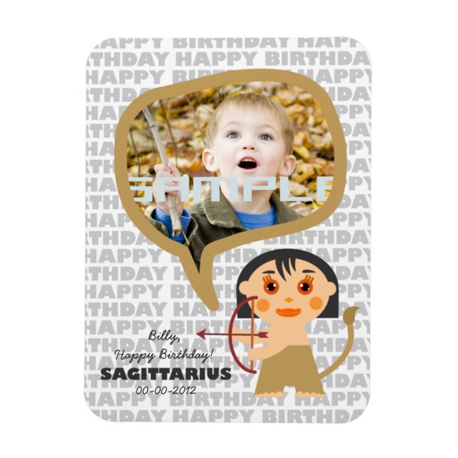 Sagittarius Happy Birthday Keepsake for kids Magnet (Vertical)