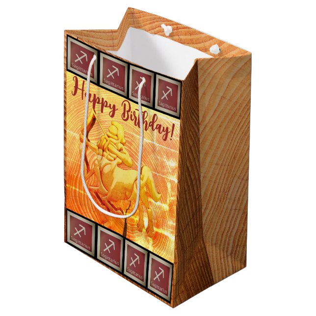 Sagittarius - Happy Birthday     Medium Gift Bag (Front Angled)