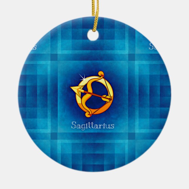 sagittarius horoscope ceramic tree decoration (Front)