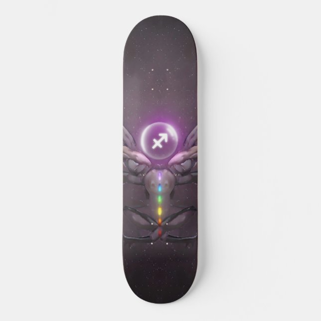 Sagittarius Horoscope Symbols Skate Board  (Front)
