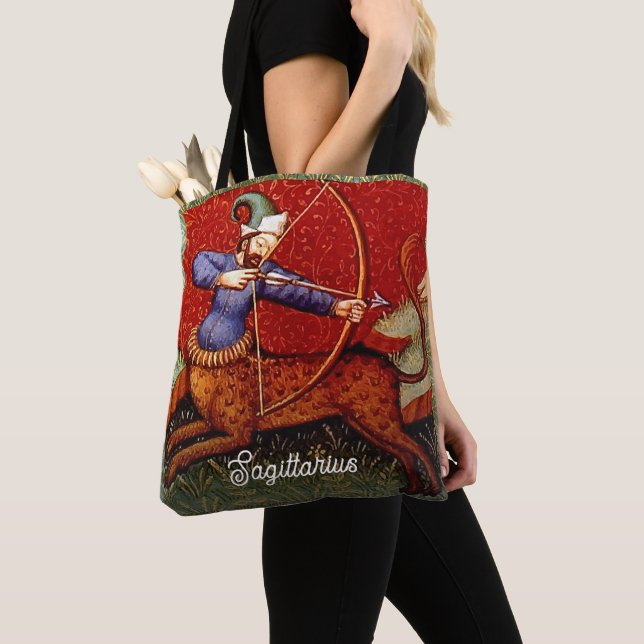 Sagittarius Horoscope Zodiac Mediaeval All Print Tote Bag (Close Up)