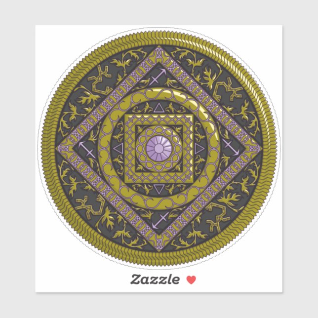 Sagittarius Mandala Contour Sticker (Sheet)