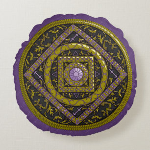 Sagittarius Mandala Round Pillow