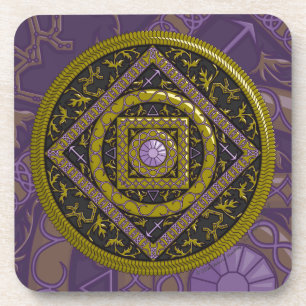 Sagittarius Mandala Square Coaster