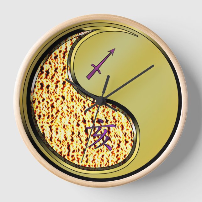 Sagittarius & Metal Boar Clock (Front)