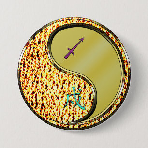 Sagittarius & Metal Dog 7.5 Cm Round Badge