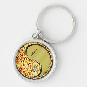 Sagittarius & Metal Dog Key Ring