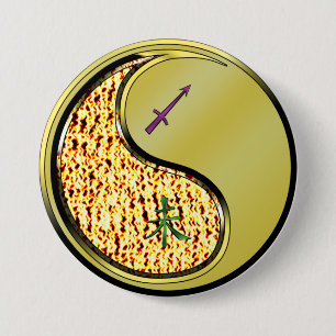 Sagittarius & Metal Goat 7.5 Cm Round Badge
