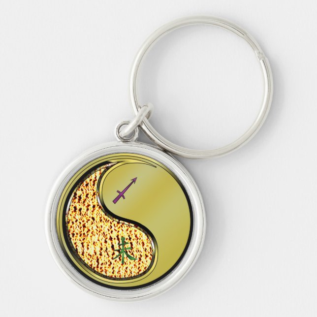 Sagittarius & Metal Goat Key Ring (Front)