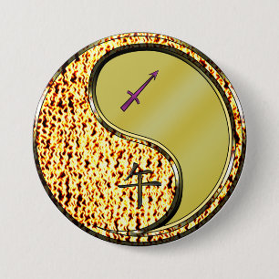 Sagittarius & Metal Horse 7.5 Cm Round Badge
