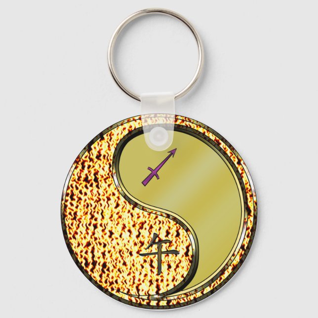 Sagittarius & Metal Horse Key Ring (Front)